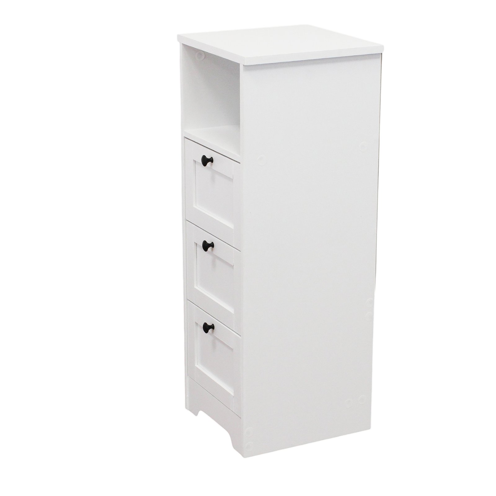 Mobiletto da bagno in legno con vano a giorno e 3 cassetti 81,5x30x30 cm - ZELULCUS Mobiletto da bagno in legno con vano a giorno e 3 cassetti 81,5x30x30 cm - ZELULCUS