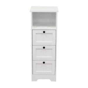 Mobiletto da bagno in legno con vano a giorno e 3 cassetti 81,5x30x30 cm - ZELULCUS Mobiletto da bagno in legno con vano a giorno e 3 cassetti 81,5x30x30 cm - ZELULCUS