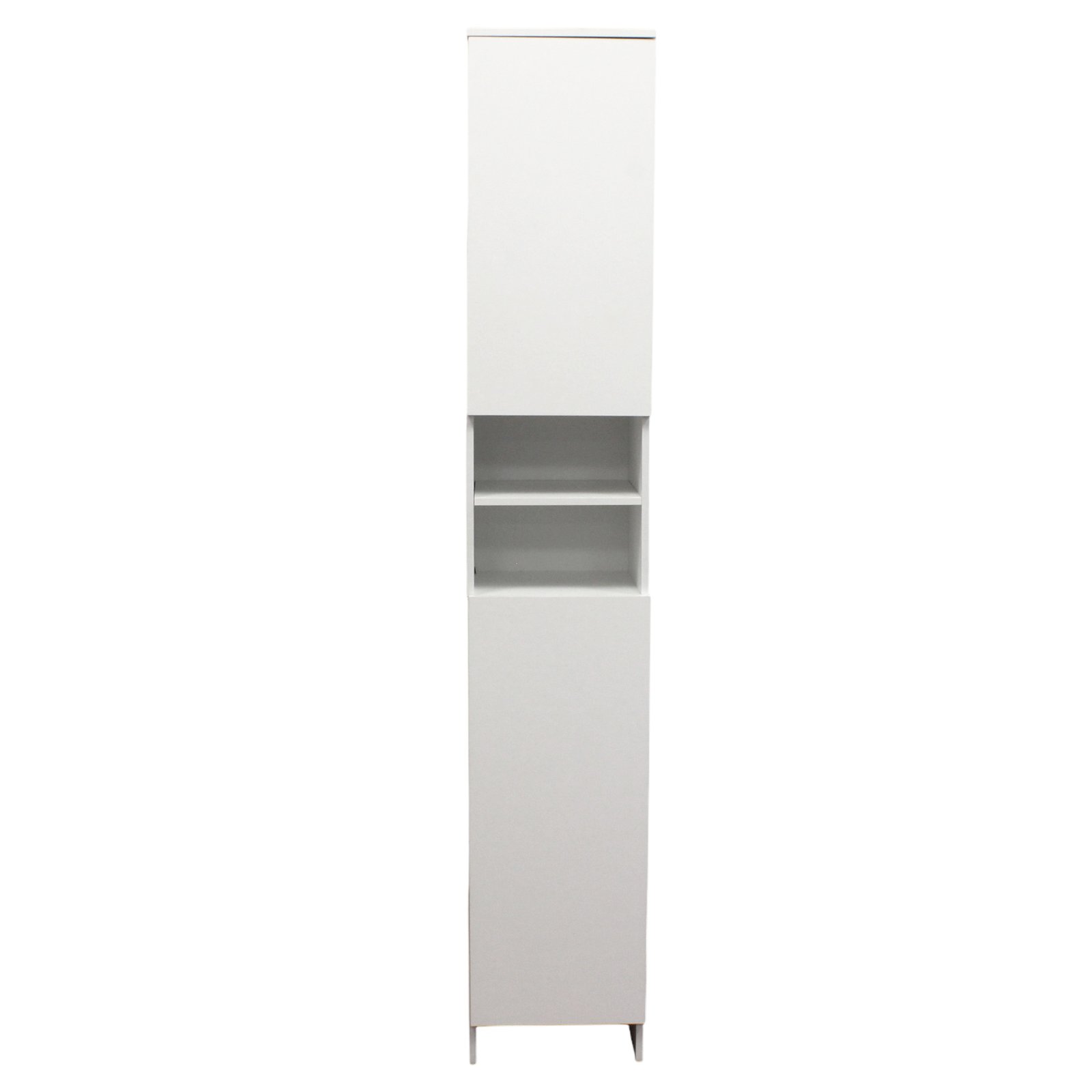 Colonna bagno alta in legno bianco con ante e ripiani a giorno 28,5x28x173 cm - JARISOR Colonna bagno alta in legno bianco con ante e ripiani a giorno 28,5x28x173 cm - JARISOR
