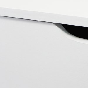 Comodino in legno bianco con 2 cassetti e gambe naturali, stile nordico, 40x30x50,5 cm - ULANLEN