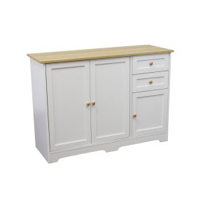 Credenza in legno naturale con ante e cassetti 110 x 39,5 x 78,5 cm - XANERRIEL