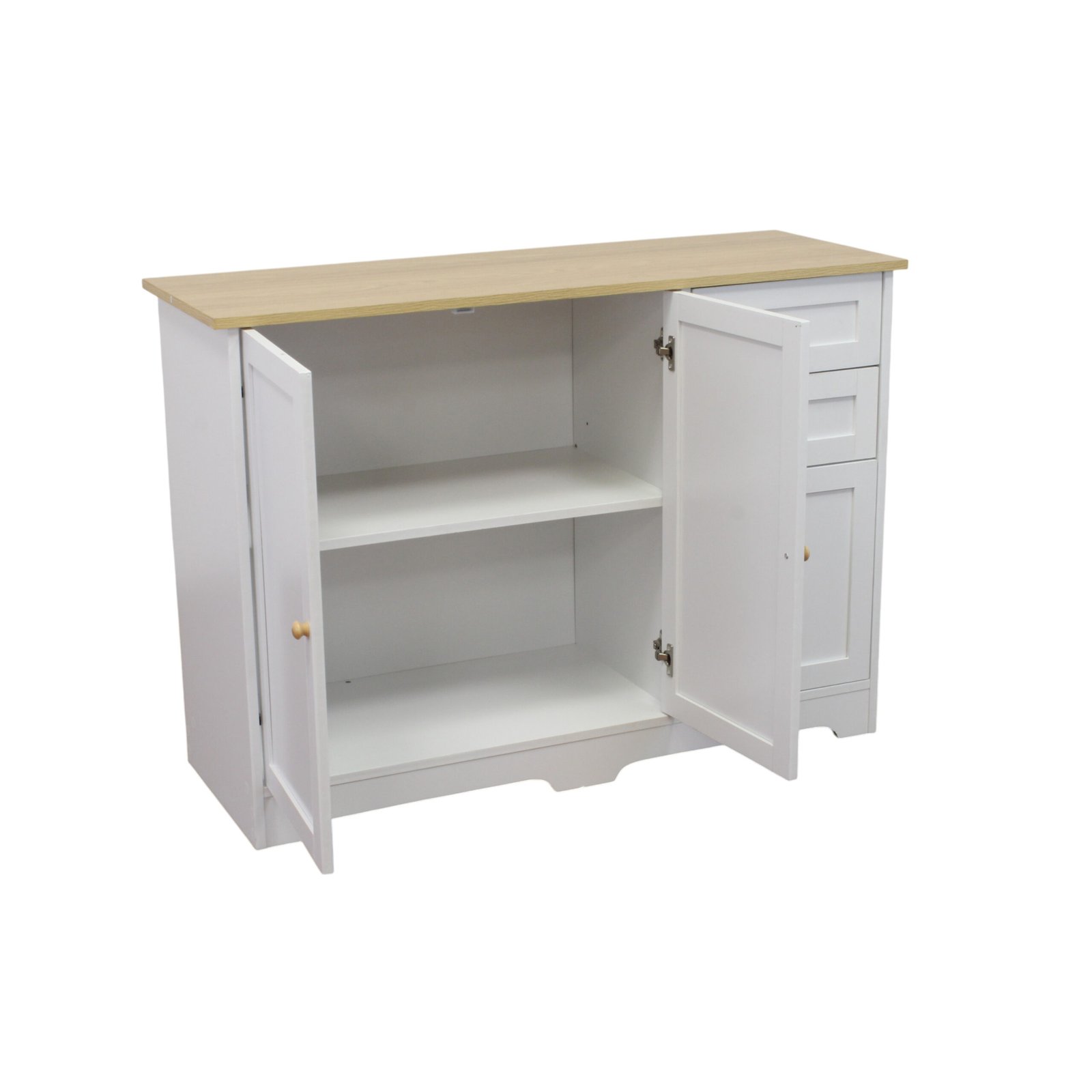 Credenza in legno naturale con ante e cassetti 110 x 39,5 x 78,5 cm - XANERRIEL