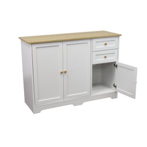 Credenza in legno naturale con ante e cassetti 110 x 39,5 x 78,5 cm - XANERRIEL