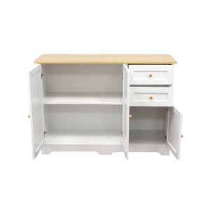 Credenza in legno naturale con ante e cassetti 110 x 39,5 x 78,5 cm - XANERRIEL