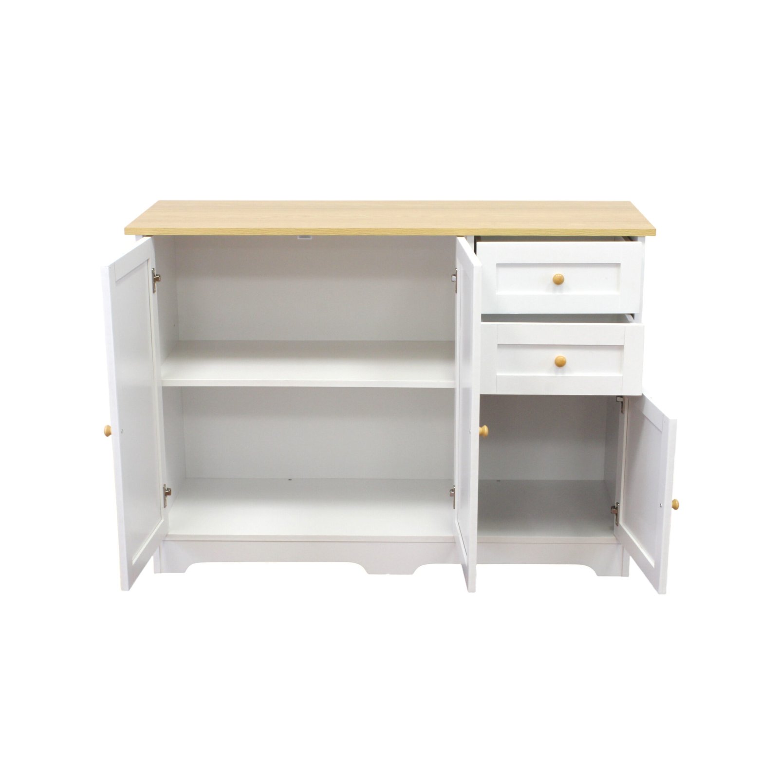 Credenza in legno naturale con ante e cassetti 110 x 39,5 x 78,5 cm - XANERRIEL