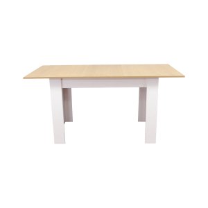Tavolo da pranzo in legno 160 x 80 x 75 cm, piano naturale e gambe bianche - ISORTIS Tavolo da pranzo in legno 160 x 80 x 75 cm, piano naturale e gambe bianche - ISORTIS
