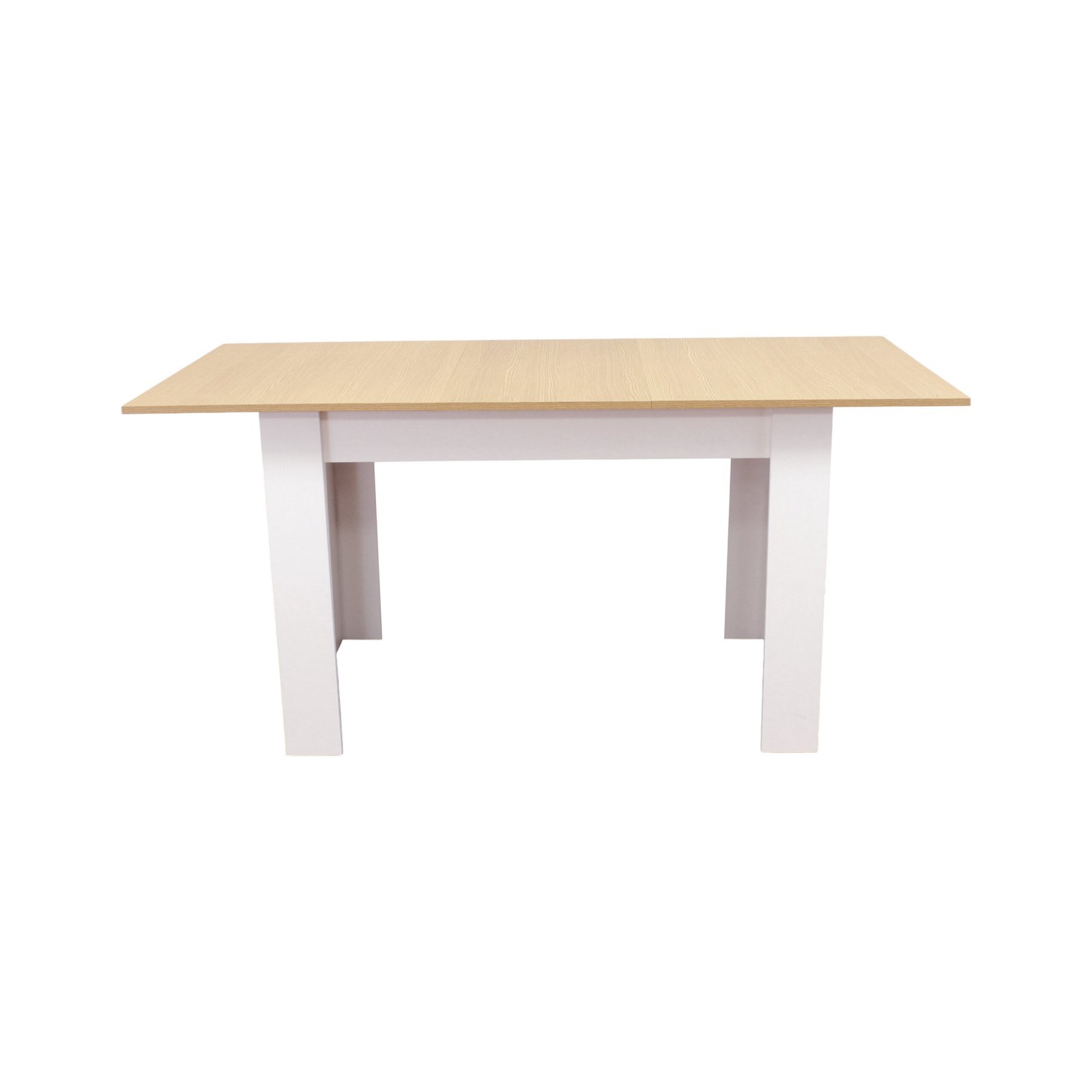 Tavolo da pranzo in legno 160 x 80 x 75 cm, piano naturale e gambe bianche - ISORTIS Tavolo da pranzo in legno 160 x 80 x 75 cm, piano naturale e gambe bianche - ISORTIS