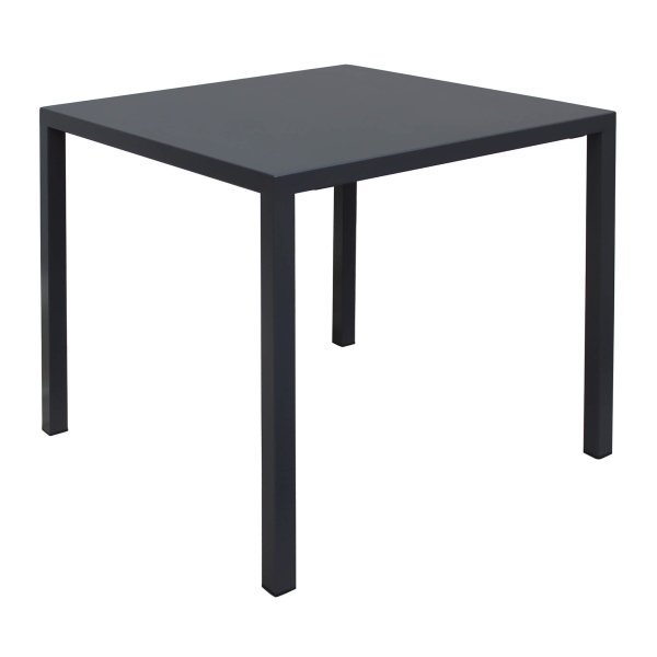 Tavolo da esterno quadrato autolivellante in alluminio 80x80x75 cm antracite - ZELALIA