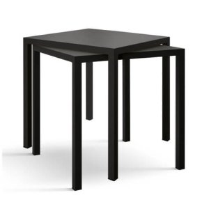 Tavolo da esterno quadrato autolivellante in alluminio 80x80x75 cm antracite - ZELALIA