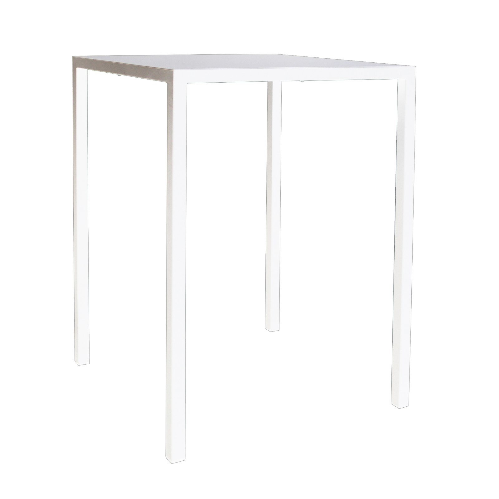 Tavolo alto da esterno in alluminio bianco 80x80x110 cm - ZELALIA Tavolo alto da esterno in alluminio bianco 80x80x110 cm - ZELALIA