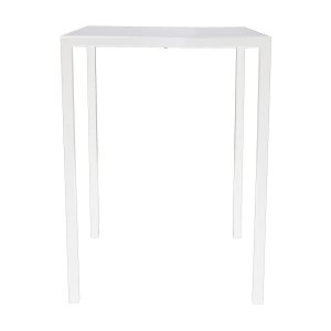 Tavolo alto da esterno in alluminio bianco 80x80x110 cm - ZELALIA Tavolo alto da esterno in alluminio bianco 80x80x110 cm - ZELALIA