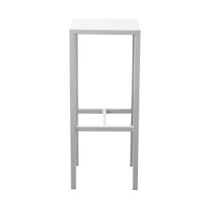 Sgabello alto da esterno in metallo bianco 30x30x75 cm per bar e terrazza - ZELALIA Sgabello alto da esterno in metallo bianco 30x30x75 cm per bar e terrazza - ZELALIA