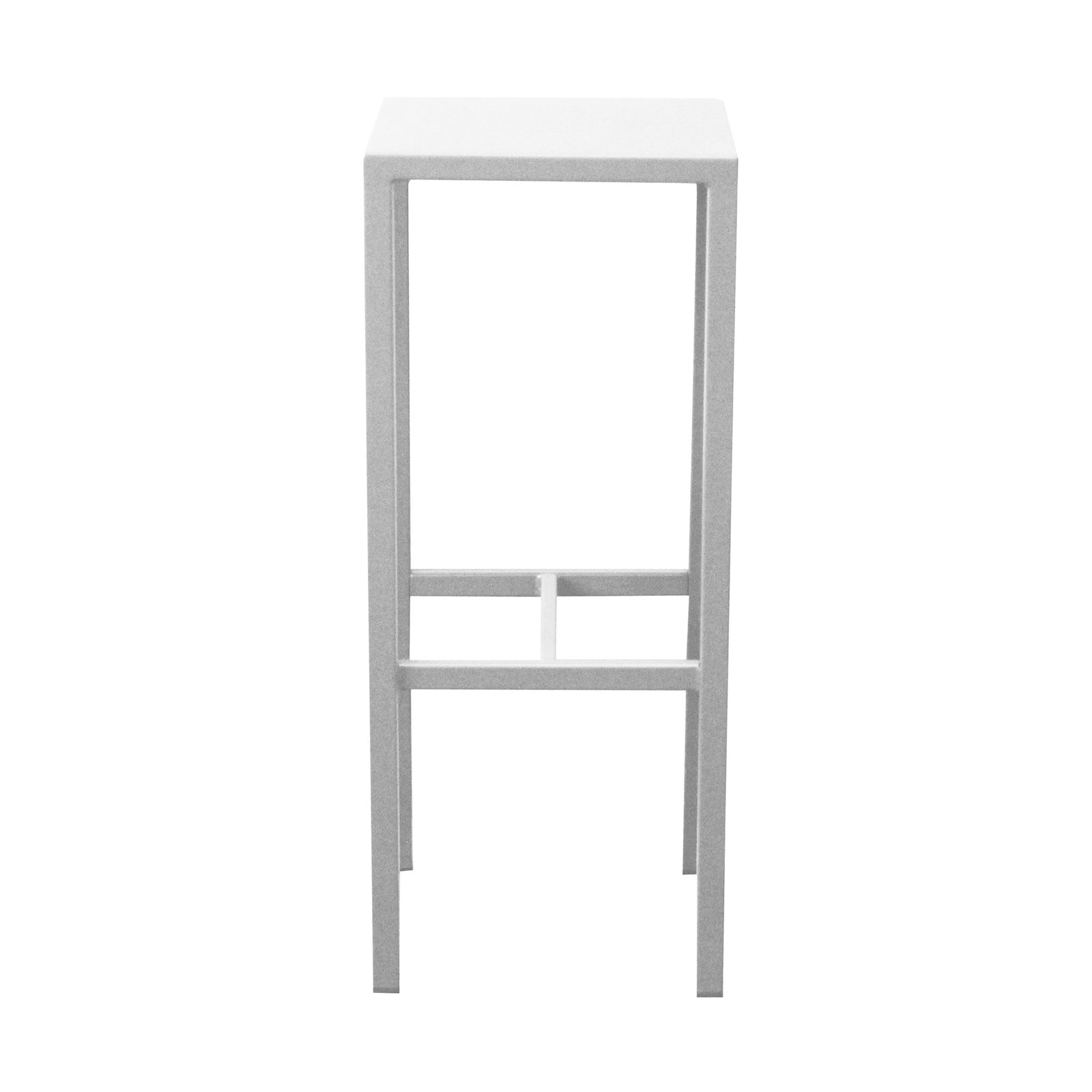 Sgabello alto da esterno in metallo bianco 30x30x75 cm per bar e terrazza - ZELALIA Sgabello alto da esterno in metallo bianco 30x30x75 cm per bar e terrazza - ZELALIA