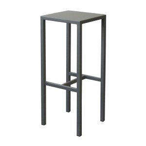 Sgabello alto da bar per esterno in metallo antracite 30x30x75 cm - ZELALIA