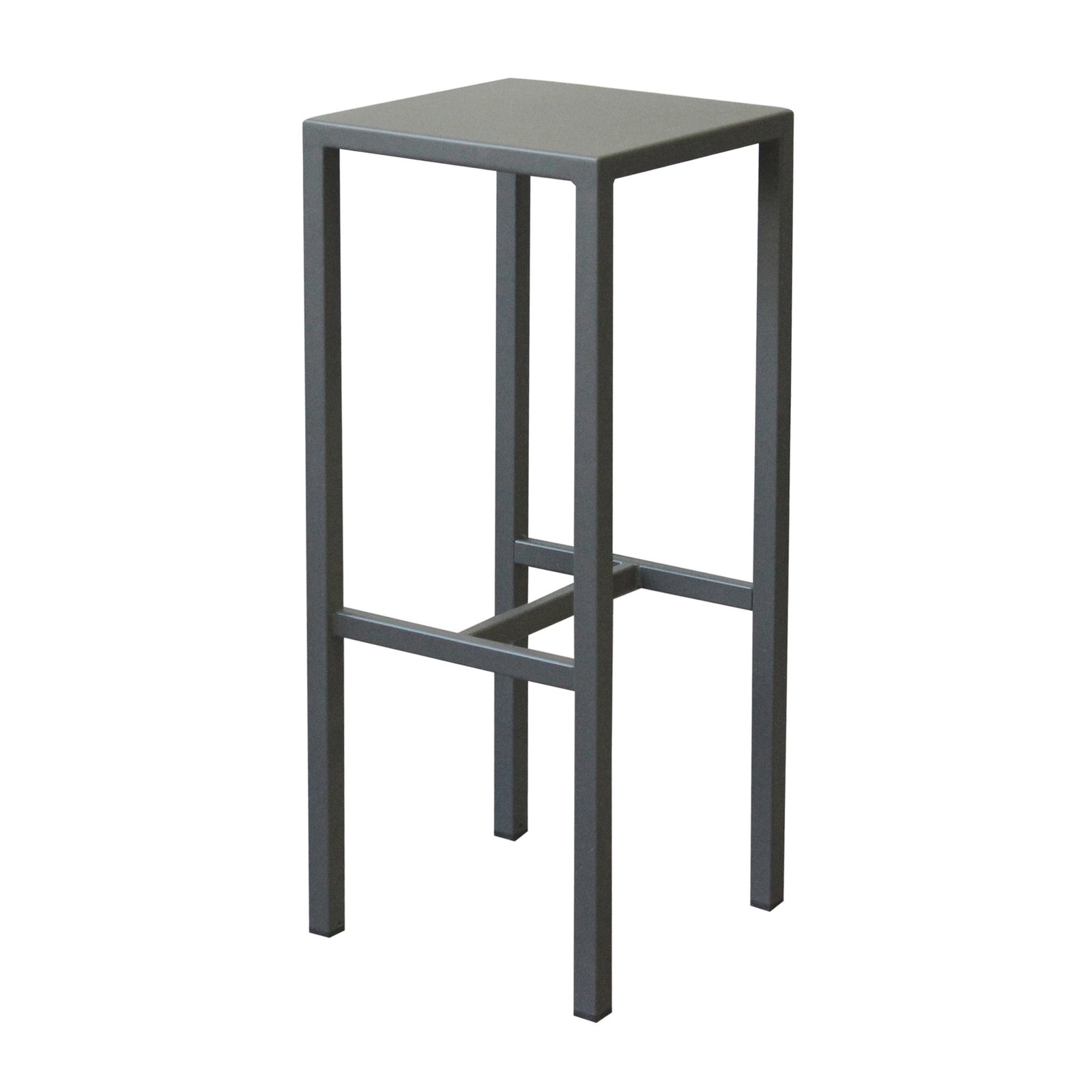 Sgabello alto da bar per esterno in metallo antracite 30x30x75 cm - ZELALIA
