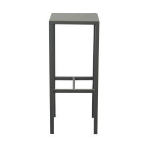 Sgabello alto da bar per esterno in metallo antracite 30x30x75 cm - ZELALIA