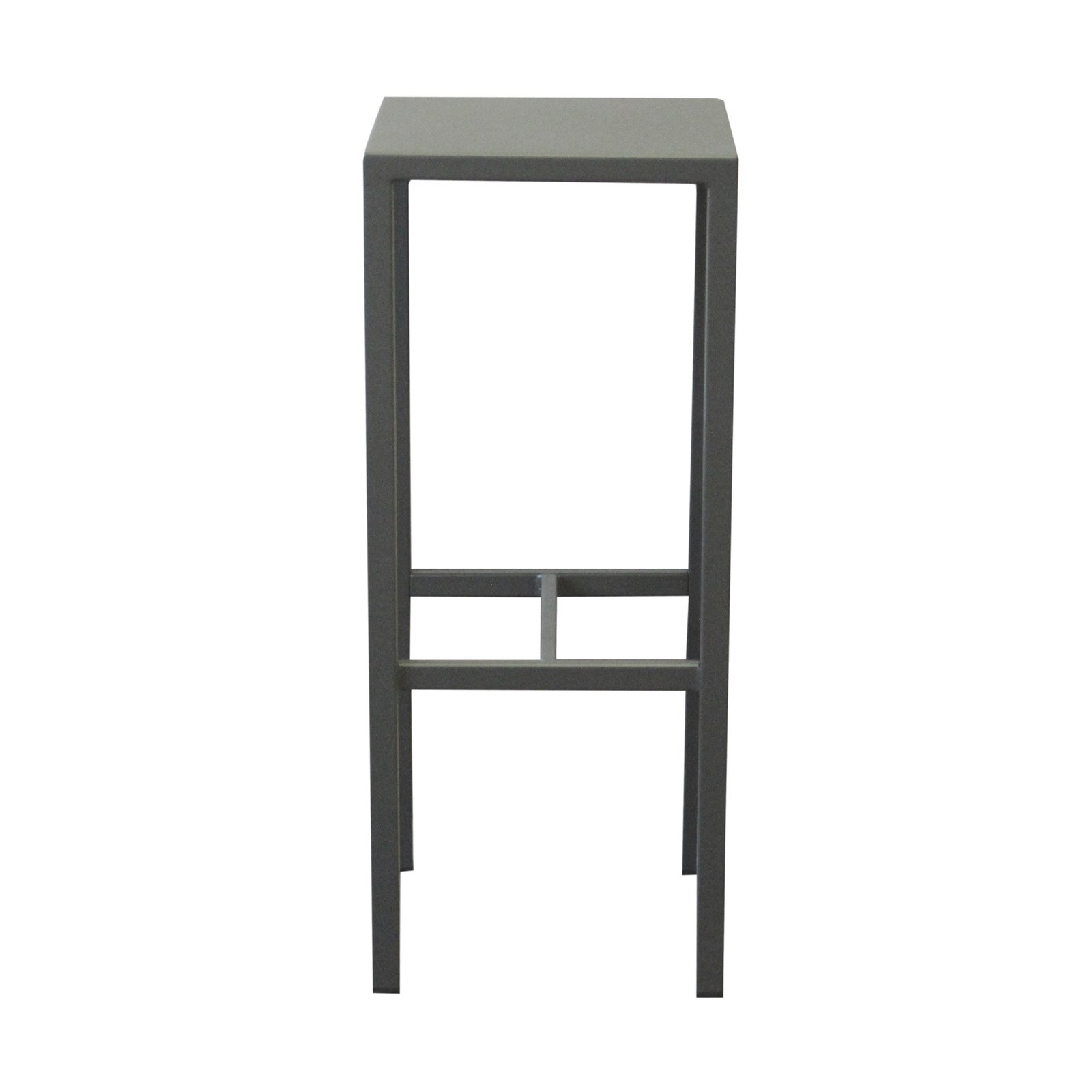 Sgabello alto da bar per esterno in metallo antracite 30x30x75 cm - ZELALIA