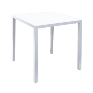Tavolo da esterno quadrato autolivellante bianco 70x70 cm - ZELALIA Tavolo da esterno quadrato autolivellante bianco 70x70 cm - ZELALIA