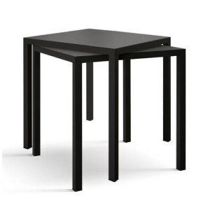 Tavolo da giardino quadrato autolivellante in alluminio antracite 90x90 cm - ZELALIA