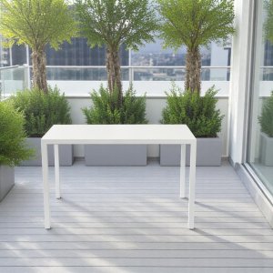 Tavolo da esterno rettangolare autolivellante bianco 110x60 cm - ZELALIA Tavolo da esterno rettangolare autolivellante bianco 110x60 cm - ZELALIA