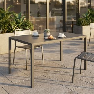 Tavolo da esterno autolivellante in alluminio antracite 110x60 cm - ZELALIA Tavolo da esterno autolivellante in alluminio antracite 110x60 cm - ZELALIA