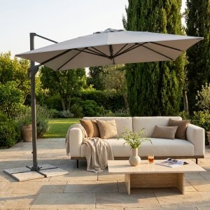 Ombrellone da giardino a braccio decentrato rettangolare 300x400 cm in alluminio - CORONVEX Ombrellone da giardino a braccio decentrato rettangolare 300x400 cm in alluminio - CORONVEX