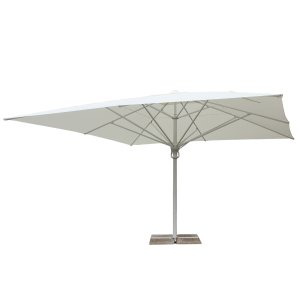 Ombrellone da giardino quadrato 395x395 cm con palo centrale in alluminio e telo bianco - QUORONSOR Ombrellone da giardino quadrato 395x395 cm con palo centrale in alluminio e telo bianco - QUORONSOR