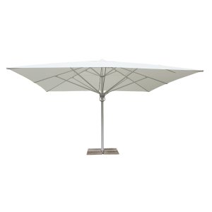 Ombrellone da Giardino Quadrato 495x495 cm Palo Centrale in Alluminio Telo Poliestere Bianco - QUORONSOR Ombrellone da Giardino Quadrato 495x495 cm Palo Centrale in Alluminio Telo Poliestere Bianco - QUORONSOR