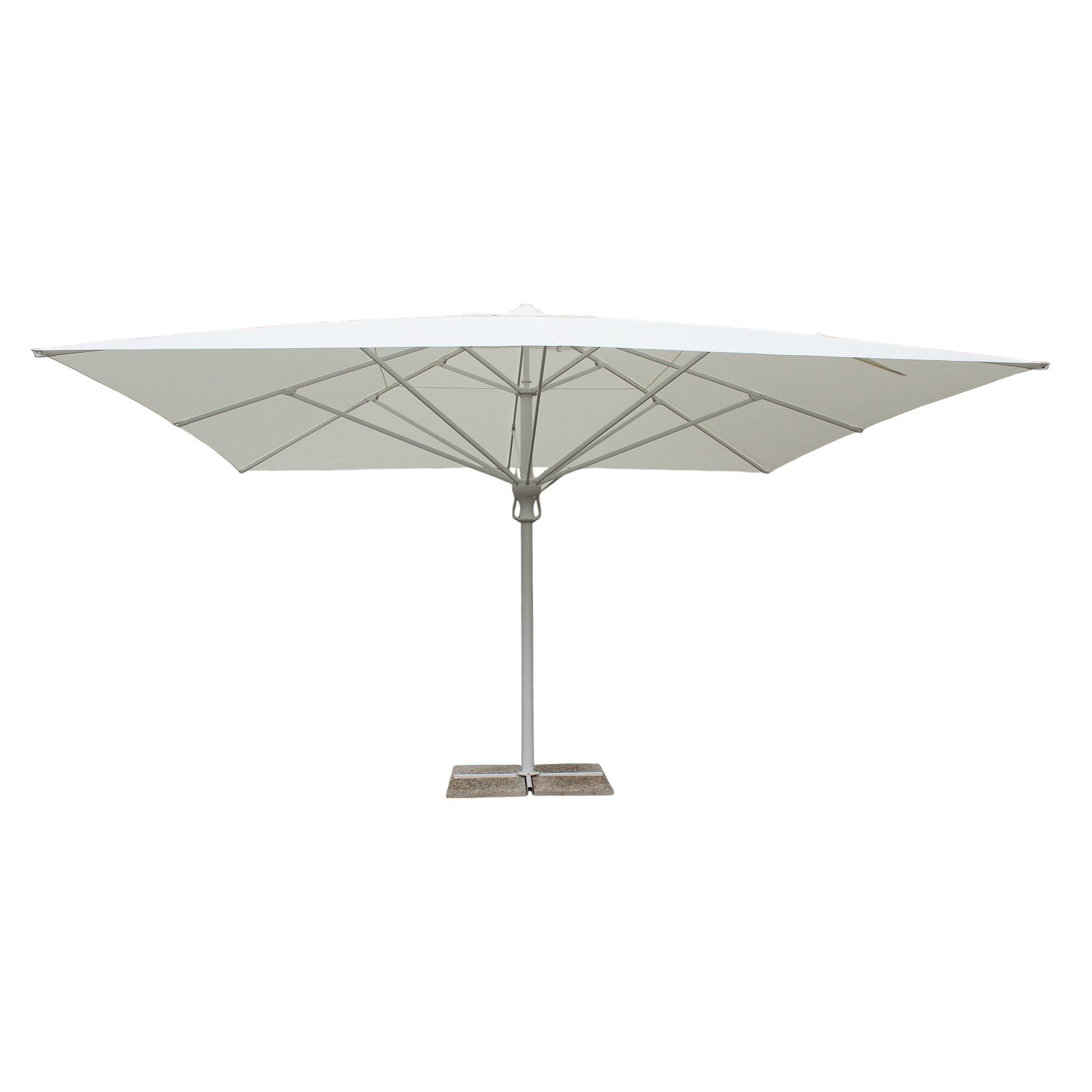 Ombrellone da Giardino Quadrato 495x495 cm Palo Centrale in Alluminio Telo Poliestere Bianco - QUORONSOR Ombrellone da Giardino Quadrato 495x495 cm Palo Centrale in Alluminio Telo Poliestere Bianco - QUORONSOR