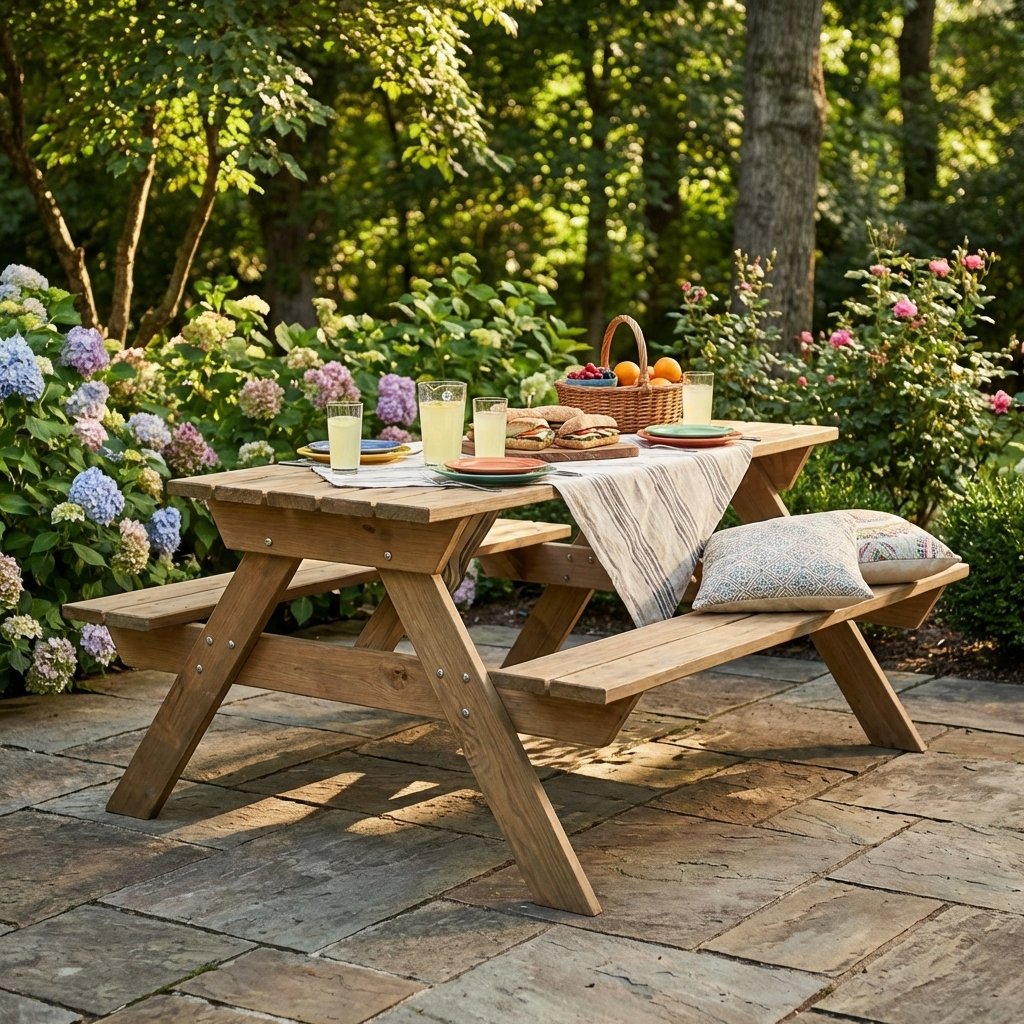 Tavolo da picnic in pino impregnato con panche 200x148x70 cm - PICNIC Tavolo da picnic in pino impregnato con panche 200x148x70 cm - PICNIC