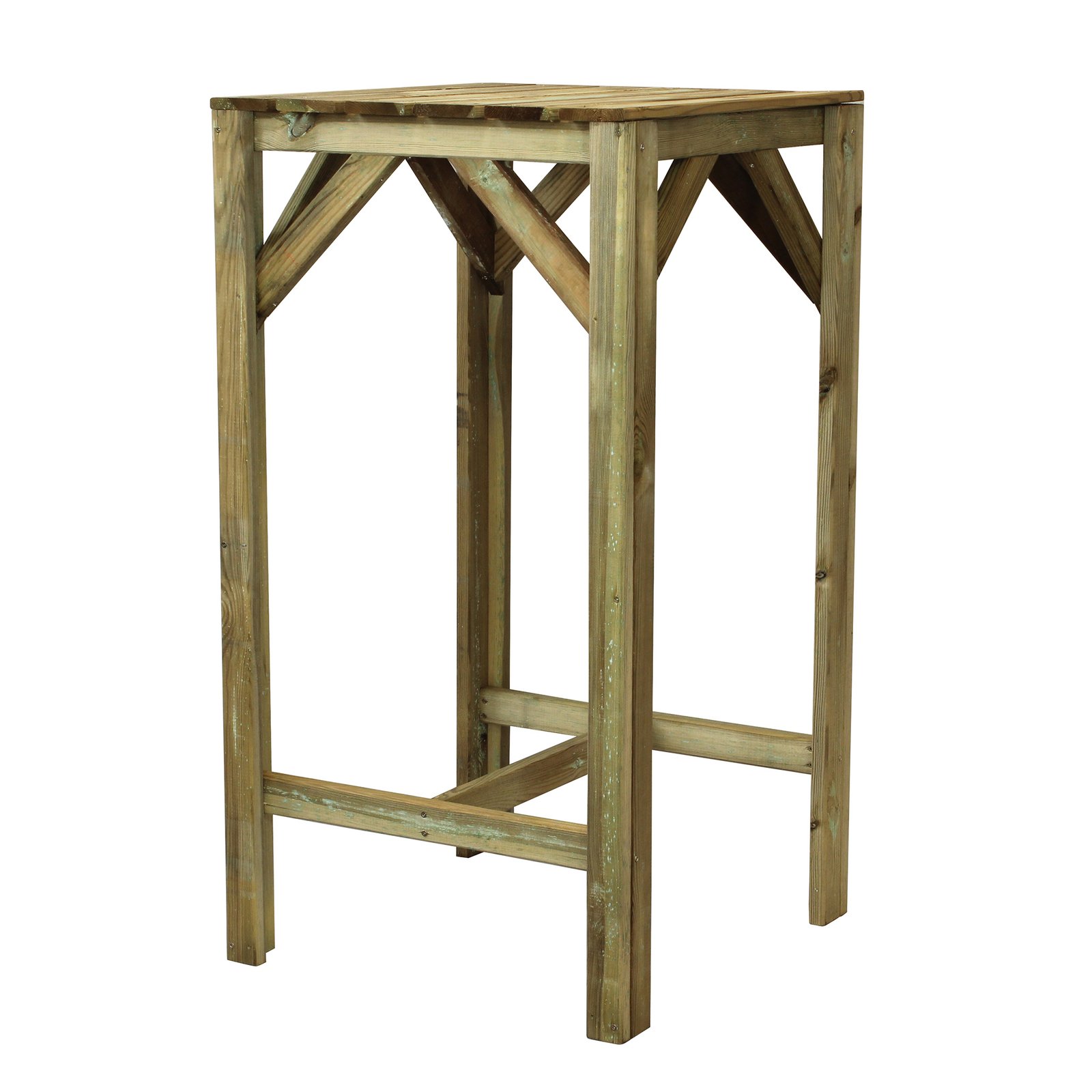 Tavolino alto da esterno in pino impregnato 60x60x110 cm - ELEVATE