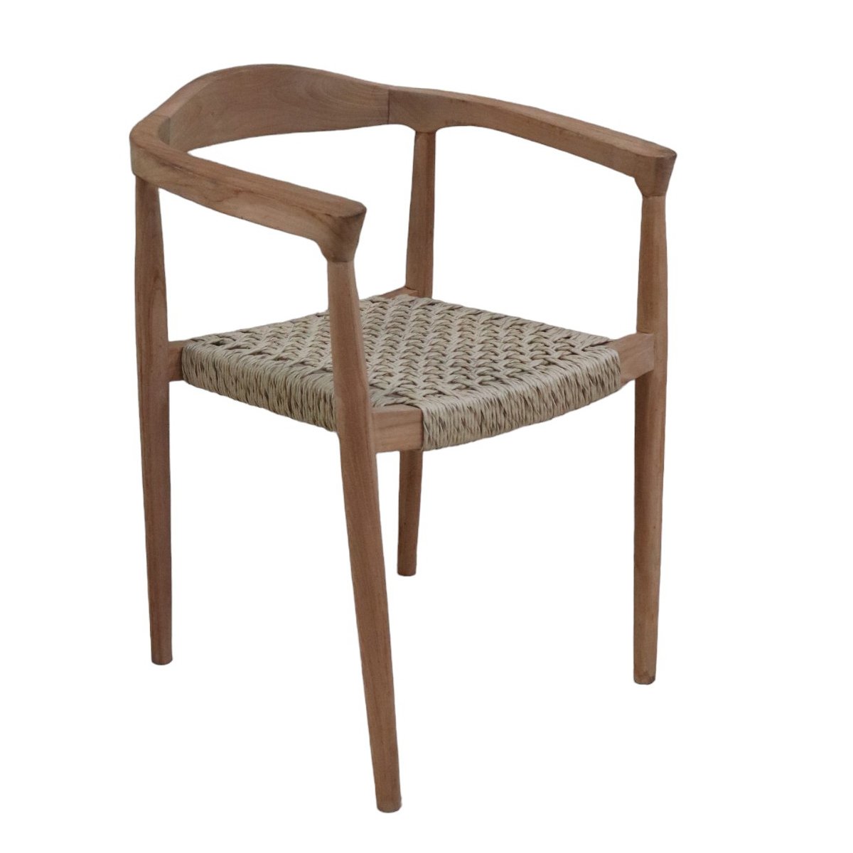 Poltrona da esterno in teak con seduta intrecciata 59 x 54 x 78 cm - BELANOR Poltrona da esterno in teak con seduta intrecciata 59 x 54 x 78 cm - BELANOR