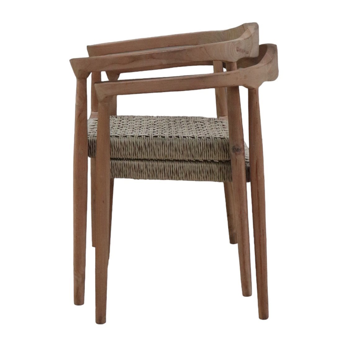 Poltrona da esterno in teak con seduta intrecciata 59 x 54 x 78 cm - BELANOR Poltrona da esterno in teak con seduta intrecciata 59 x 54 x 78 cm - BELANOR