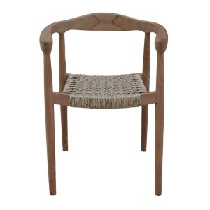Poltrona da esterno in teak con seduta intrecciata 59 x 54 x 78 cm - BELANOR Poltrona da esterno in teak con seduta intrecciata 59 x 54 x 78 cm - BELANOR