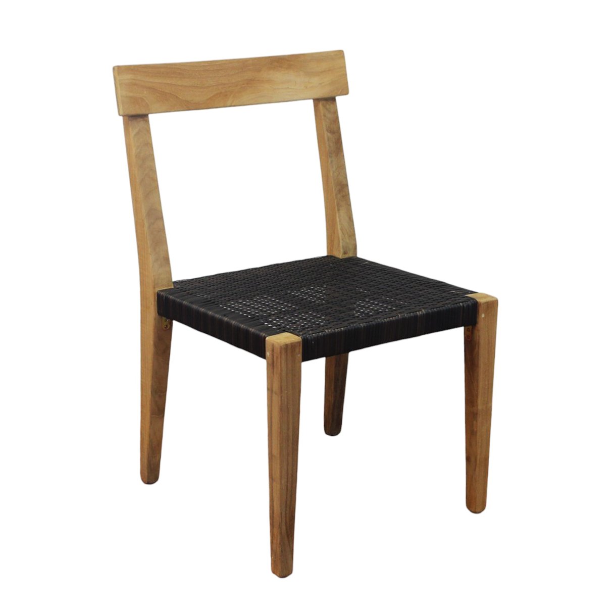 Sedia da giardino in teak con seduta intrecciata in corda 55x55x88 cm - TORULMOND Sedia da giardino in teak con seduta intrecciata in corda 55x55x88 cm - TORULMOND