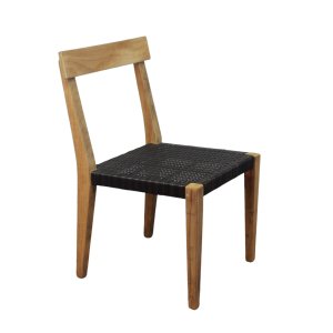 Sedia da giardino in teak con seduta intrecciata in corda 55x55x88 cm - TORULMOND Sedia da giardino in teak con seduta intrecciata in corda 55x55x88 cm - TORULMOND
