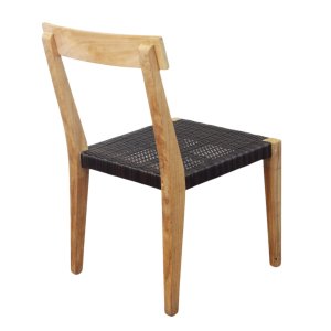 Sedia da giardino in teak con seduta intrecciata in corda 55x55x88 cm - TORULMOND Sedia da giardino in teak con seduta intrecciata in corda 55x55x88 cm - TORULMOND