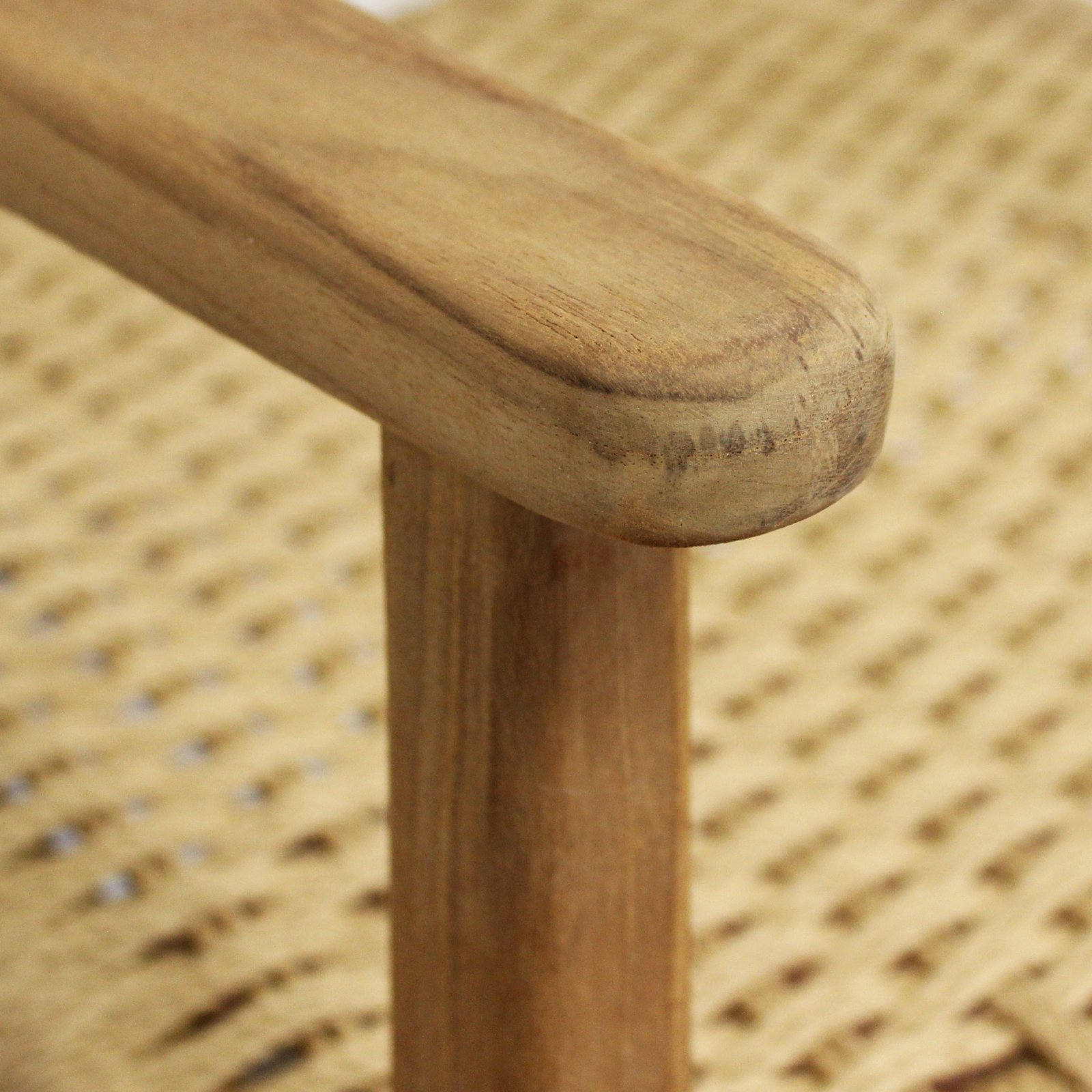 Poltrona da giardino impilabile in teak con seduta intrecciata 59x60x80 cm - LORERON