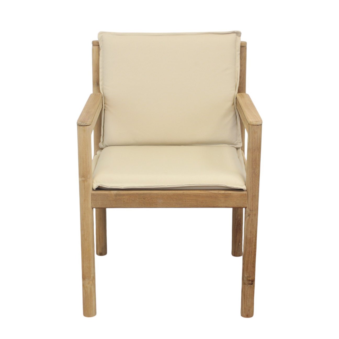 Poltrona da giardino impilabile in teak con cuscini 59x60x80 cm - TORURVEX Poltrona da giardino impilabile in teak con cuscini 59x60x80 cm - TORURVEX