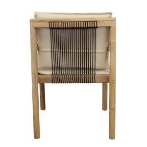 Poltrona da giardino impilabile in teak con cuscini 59x60x80 cm - TORURVEX Poltrona da giardino impilabile in teak con cuscini 59x60x80 cm - TORURVEX