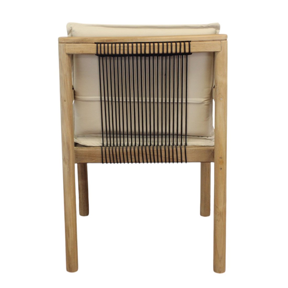 Poltrona da giardino impilabile in teak con cuscini 59x60x80 cm - TORURVEX Poltrona da giardino impilabile in teak con cuscini 59x60x80 cm - TORURVEX