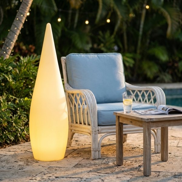 Lampada da terra a goccia con luce RGB e telecomando per esterni Ø 42 x 152 cm - ELODOR
