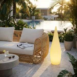 Lampada da terra a goccia RGB con telecomando, ricaricabile USB, Ø 39 x 120 cm - ELODOR