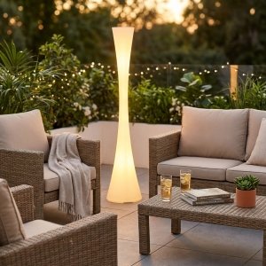 Lampada da terra da esterno LED RGB con telecomando ricaricabile Ø 35 x 173 cm - JARANZIO