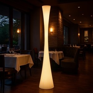 Lampada da terra da esterno LED RGB con telecomando ricaricabile Ø 35 x 173 cm - JARANZIO