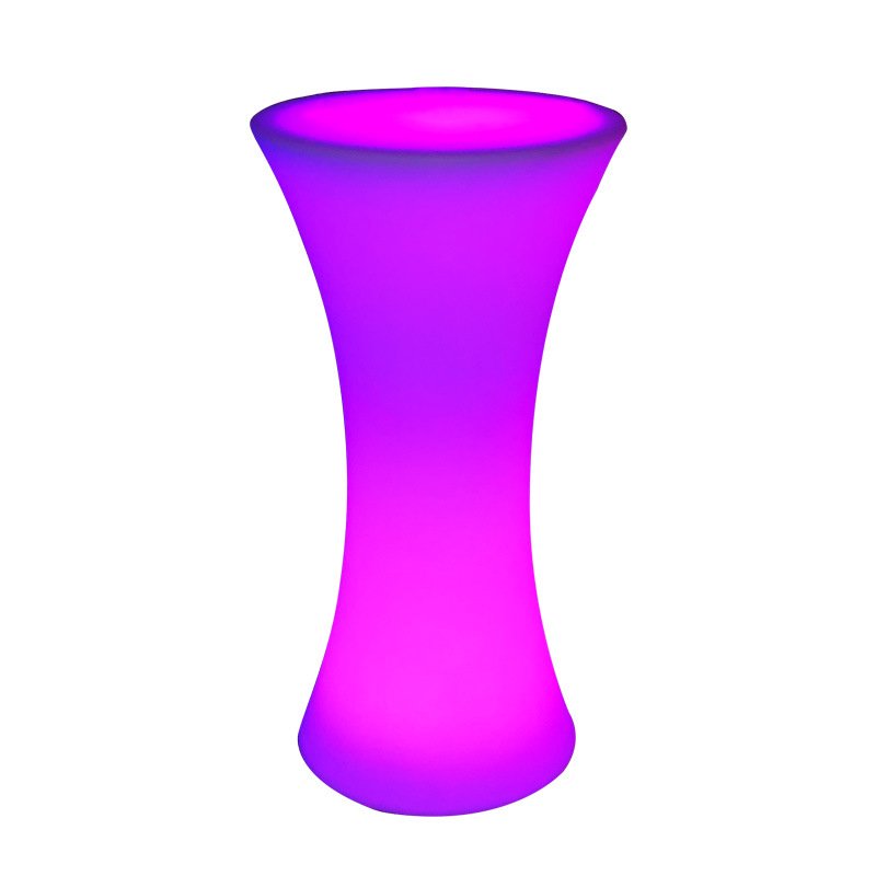 Tavolino alto luminoso RGB da esterno ricaricabile USB Ø 58x110 cm - MARANDIL