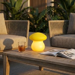 Lampada da esterno a fungo RGB ricaricabile USB con telecomando cm 23x55x40 - DELORTIS