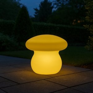 Lampada da esterno a fungo RGB ricaricabile USB con telecomando cm 23x55x40 - DELORTIS
