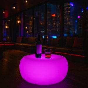 Tavolino luminoso RGB da esterno ricaricabile USB Ø 68 x 41 cm - ELURCUS