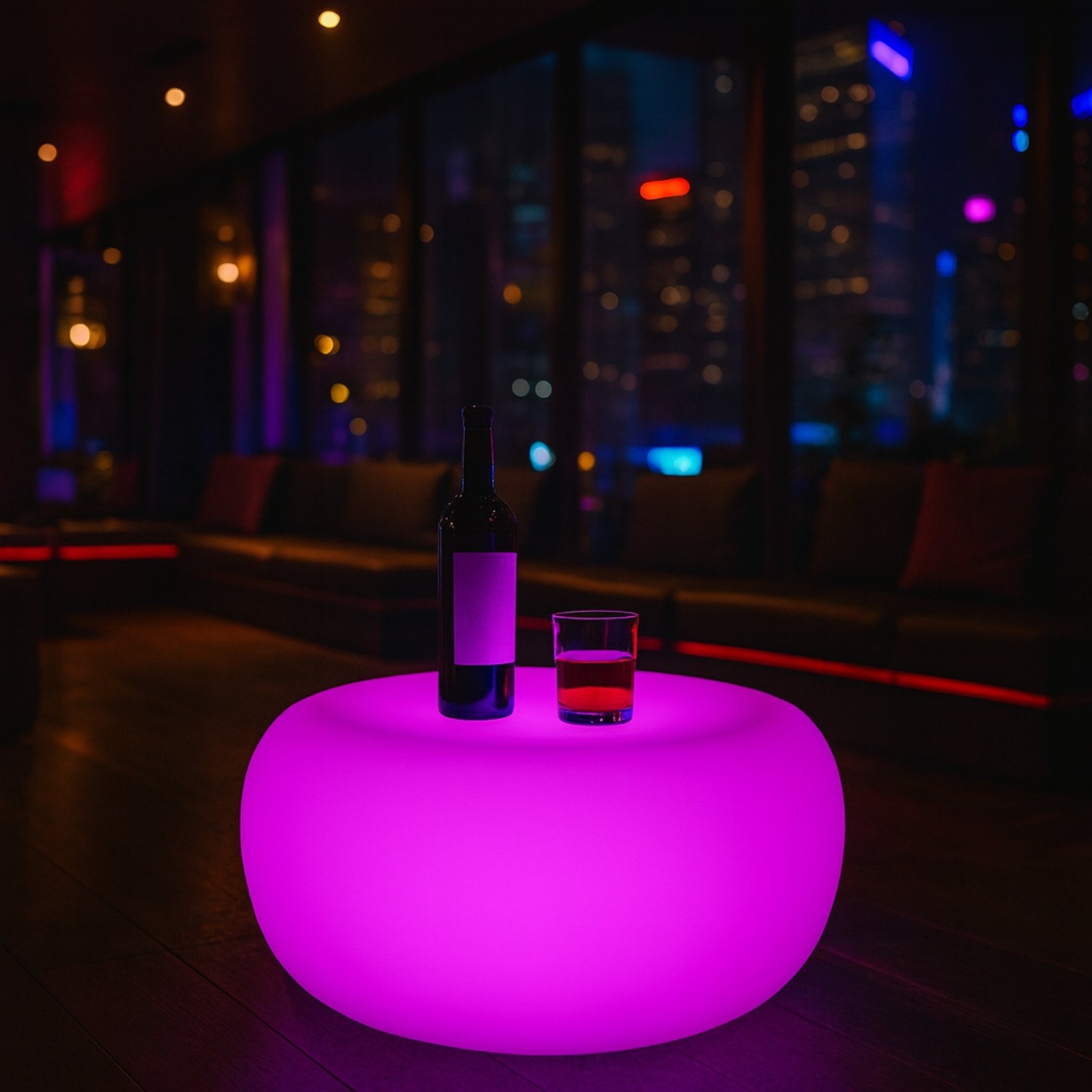 Tavolino luminoso RGB da esterno ricaricabile USB Ø 68 x 41 cm - ELURCUS